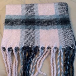 Thick Chunky Pink & Gray Long Winter Scarf